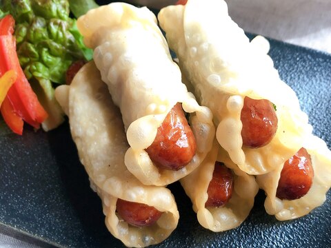 ＼カンタン！夕飯のおつまみ♡揚げ揚げウィンナー／